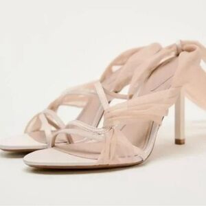 Zara Pink Heels with Twisted Detail